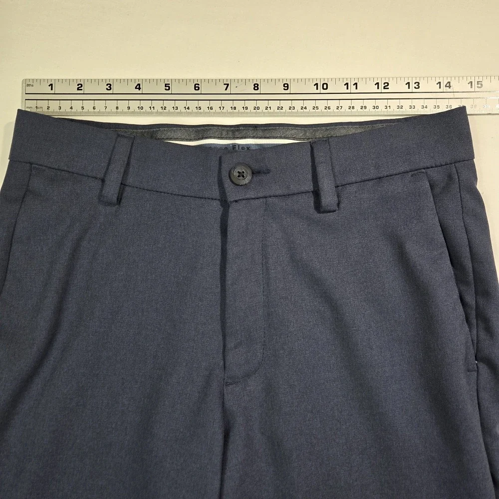 Haggar Cool Right Performance Flex Dress Pants Mens‎ Sz 29 X 32 Navy Blue Chino